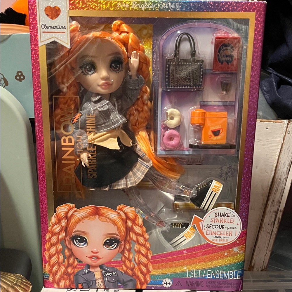 Rainbow Doll with Vibrant Orange Hair